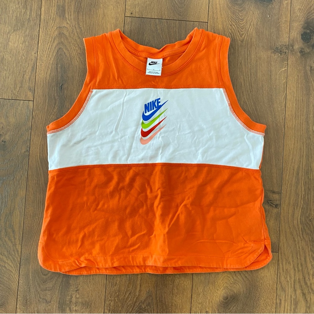 Nike DNA Orange Tank Top Women’s Large Cropped Athletic